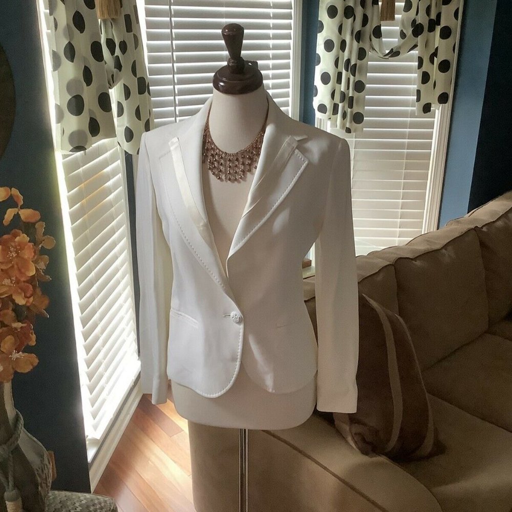 VALENTINO ROMA TUXEDO STYLE WHITE JACKET